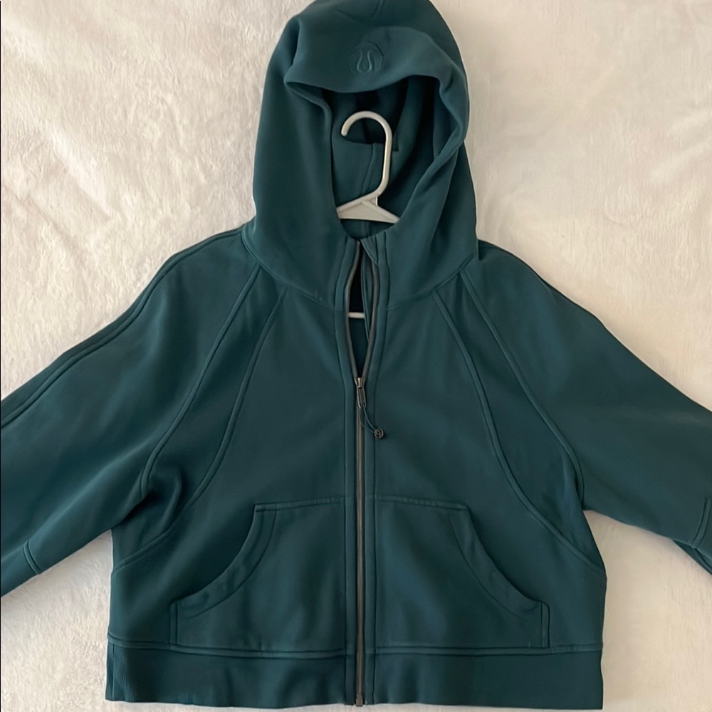 Lululemon Women’s Scuba Full-Zip Cropped Hoodie Green/Blue M/L